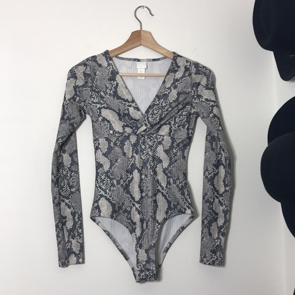 H&M Gray Snakeskin Bodysuit XS [SOLD] - Picture 3 of 8